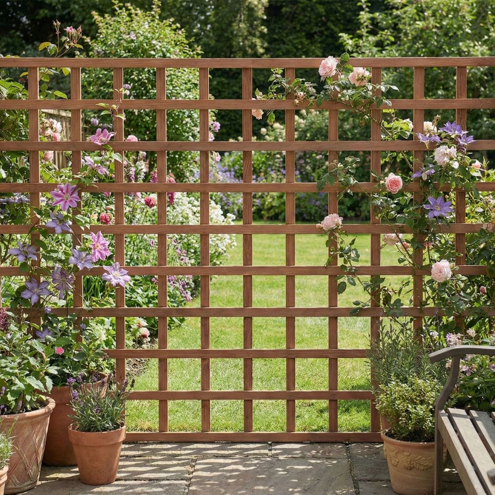 6' x 4' Heavy Duty Golden Brown Treated Trellis (1.83m x 1.22m)