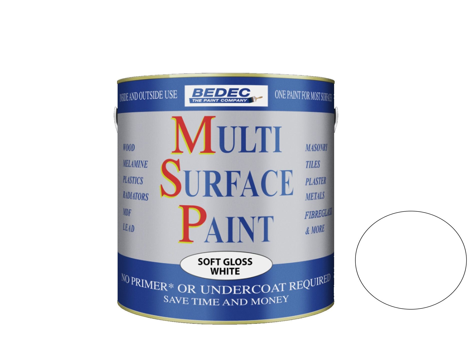 BEDEC SOFT GLOSS MULTI SURFACE PAINT 2.5l SOFT WHITE BEDE2KA0002/70