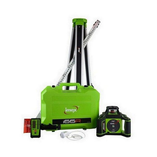IMEX 012-I66RX6-KIT ROTATING LASER KIT + LRX6 CONSTRUCTION TRIPOD & STAFF
