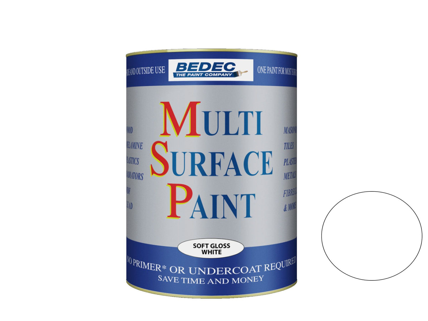 BEDEC SOFT GLOSS MULTI SURFACE PAINT 750ml SOFT WHITE BEDE2KA0002/29