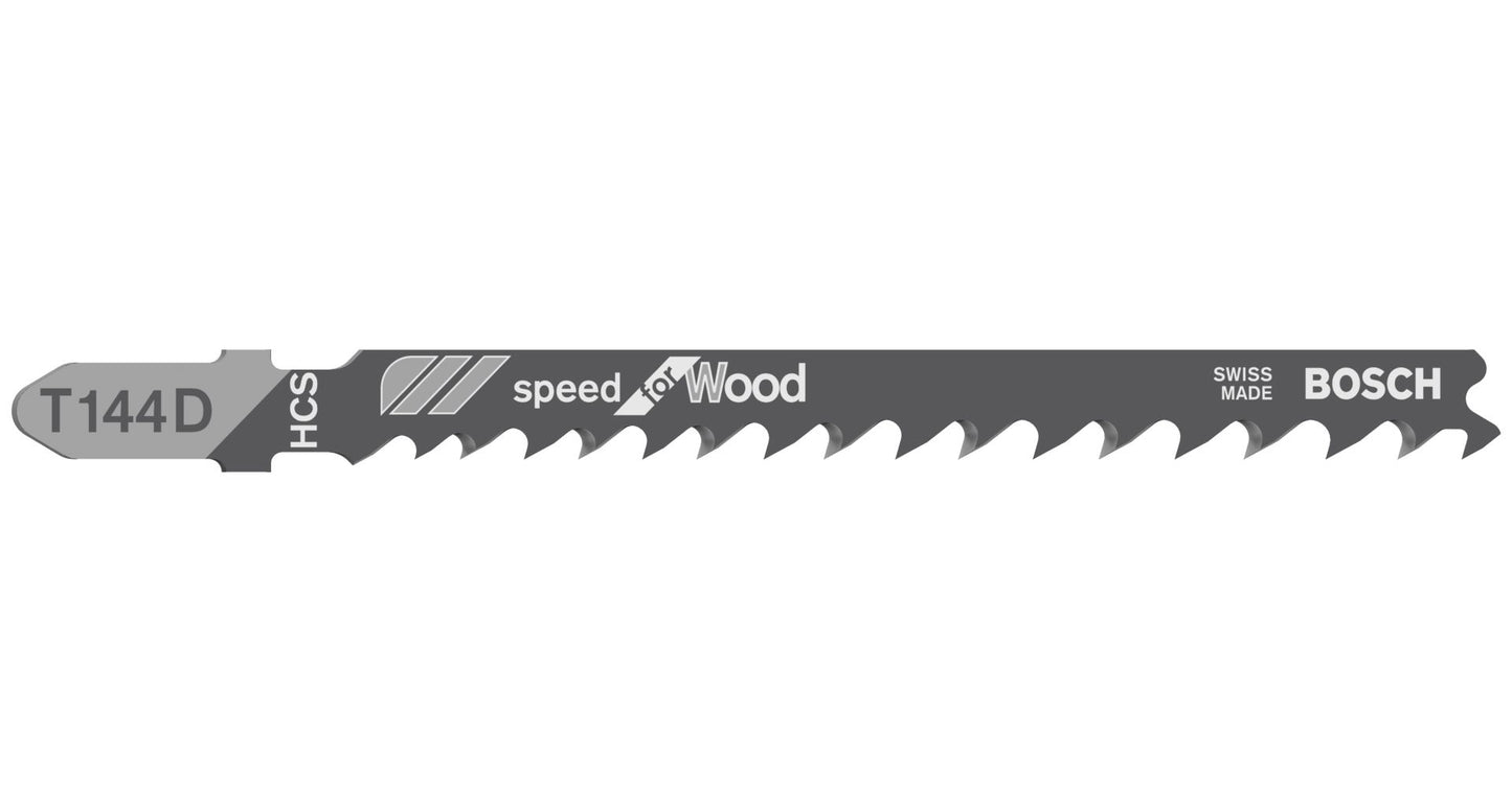 Bosch 2608630040 Pack Of 5 T144D Speed Cut Wood Jigsaw Blades 5-50mm