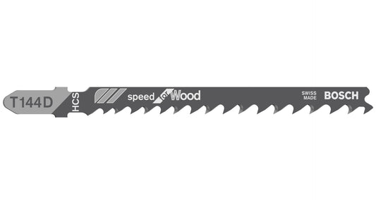 Bosch 2608630040 Pack Of 5 T144D Speed Cut Wood Jigsaw Blades 5-50mm