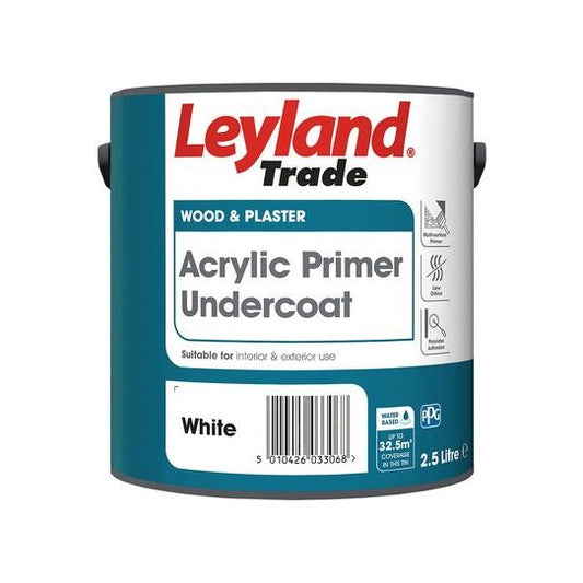 LEYLAND ACRYLIC PRIMER UNDERCOAT WHITE 2.5l 264365