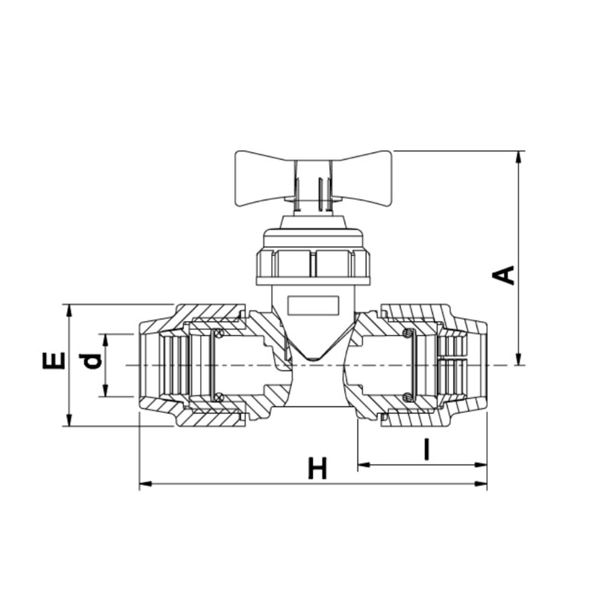 PLASSON COMPRESSION STOPCOCK 25mm PV03407025