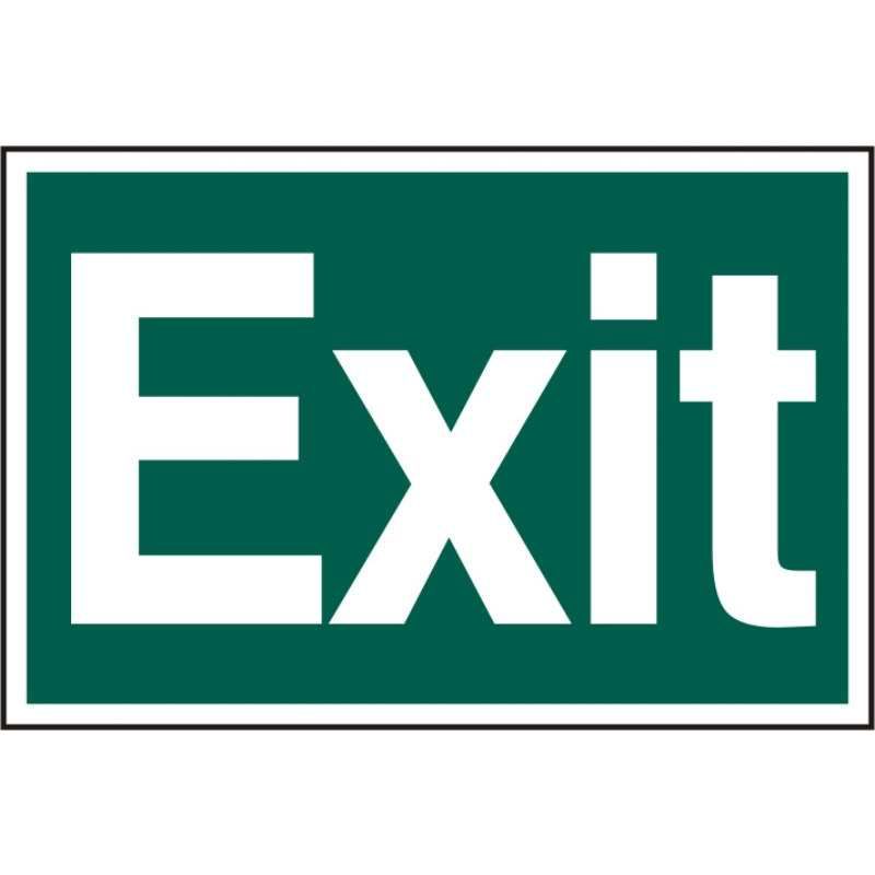 PVC SELF ADH SIGN 200mm WIDE x 300mm EXIT (TEXT ONLY) 1515