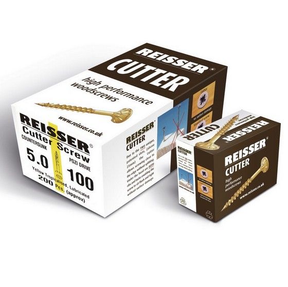 REISSER CUTTER CSK BOX OF 200 WOODSCREWS 6 x 50mm