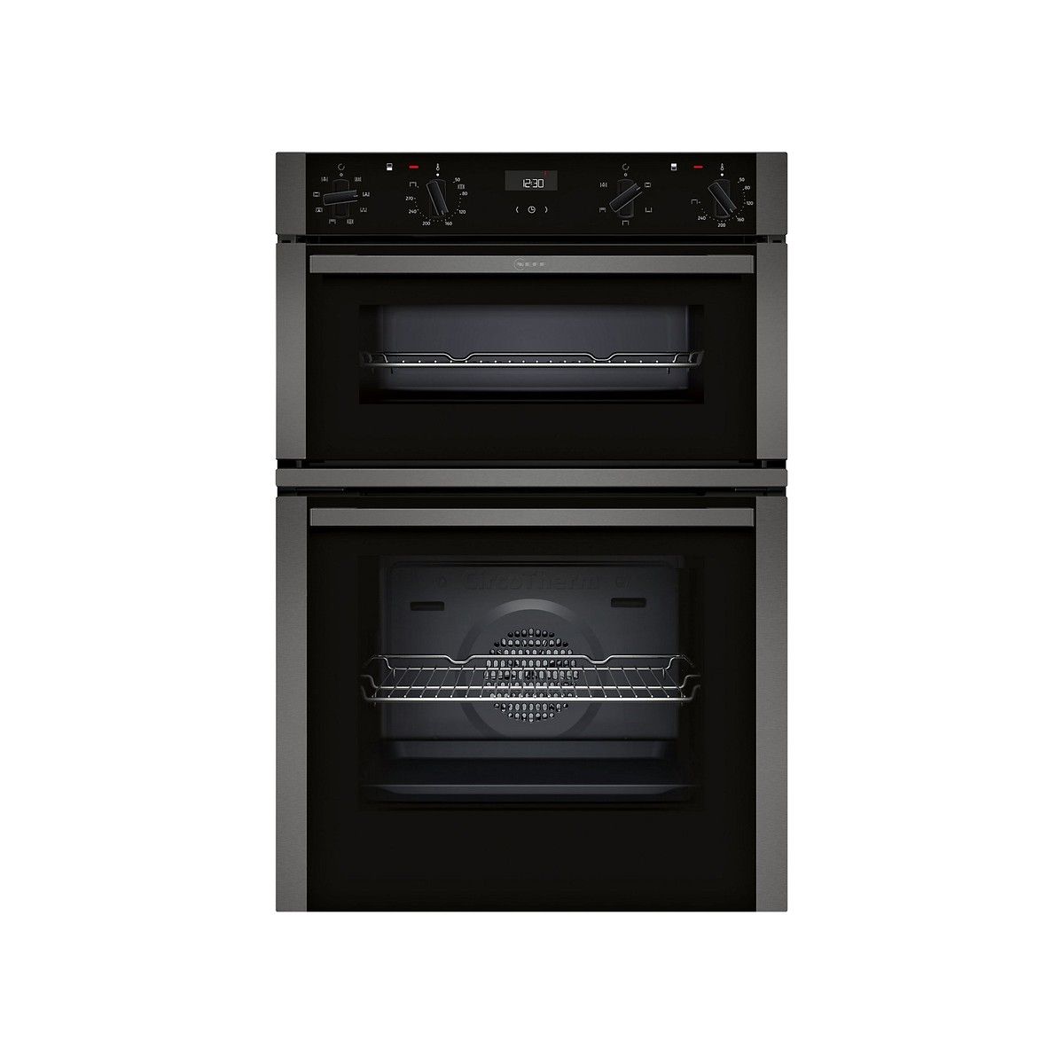 NEFF U1ACE2HG0B N50 DOUBLE OVEN BLACK WITH GRAPHITE-GREY TRIM