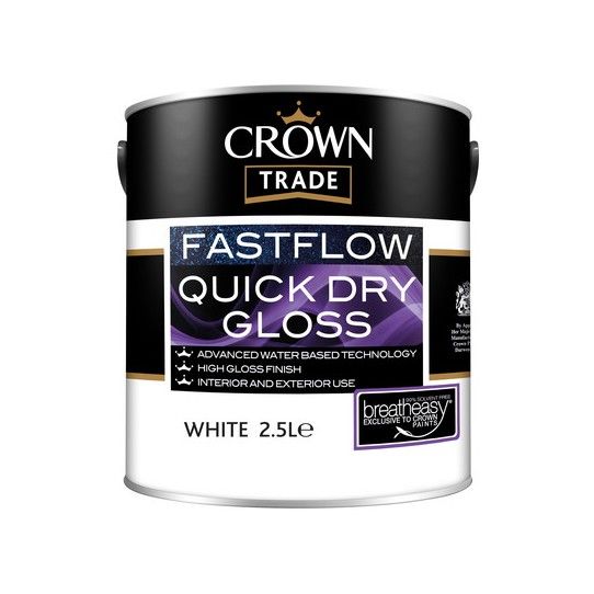 CROWN TRADE FASTFLOW QUICK DRY GLOSS 2.5l WHITE 5090803