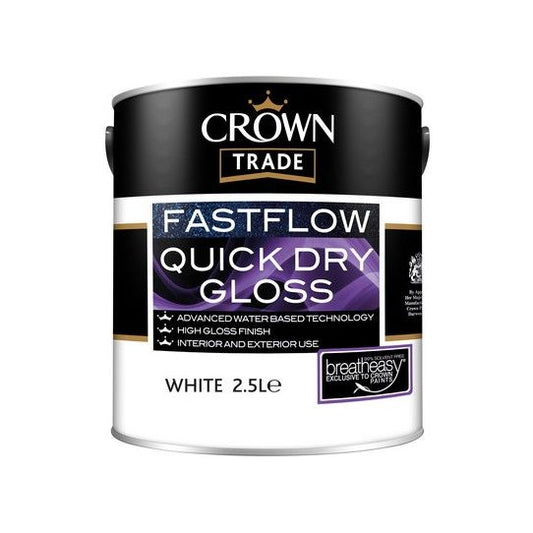 CROWN TRADE FASTFLOW QUICK DRY GLOSS 2.5l WHITE 5090803