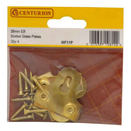 CENTURION MF11P ELECTRO BRASSED SLOTTED GLASS PLATES 32mm PACK 4