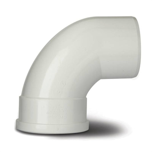 POLYPIPE SOIL BEND S/S 110mm x 92.5deg SB409 SB409W WHITE