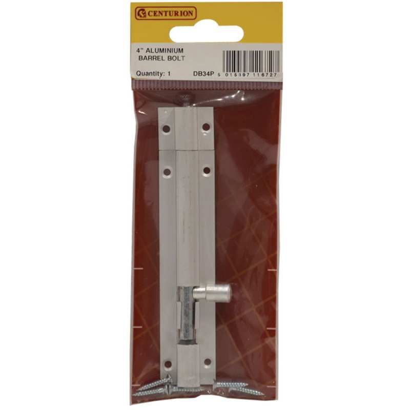 CENTURION DB34P ALUMINIUM 100mm STRAIGHT BARREL BOLT