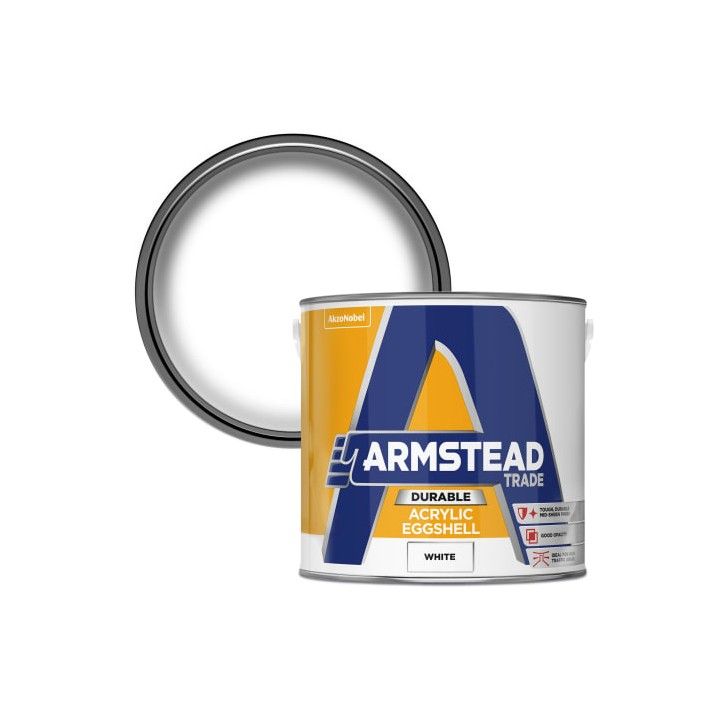 ARMSTEAD TRADE DURABLE ACRYLIC EGGSHELL 2.5l WHITE 5236668