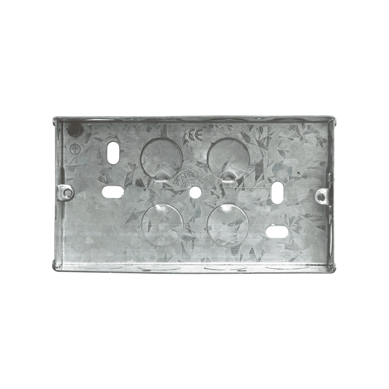 APPLEBY SB625 2-GANG ADJUSTABLE LUG FLUSH STEEL INSTALLATION BOX 35mm