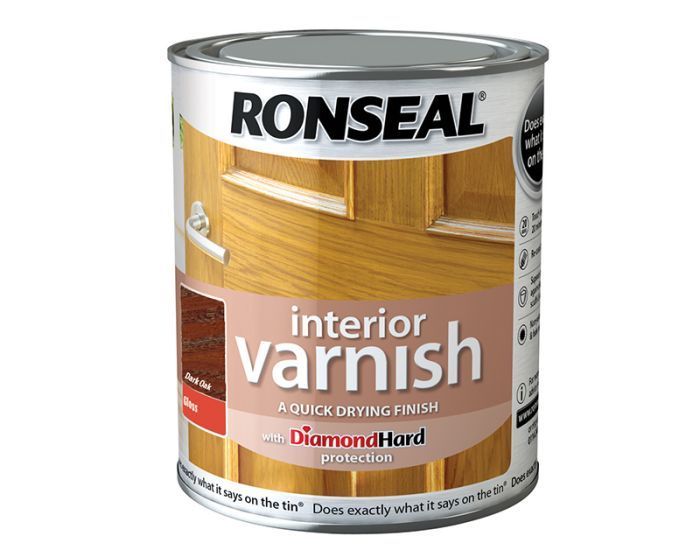 RONSEAL INTERIOR COLOURED VARNISH 750ml GLOSS DARK OAK 36850