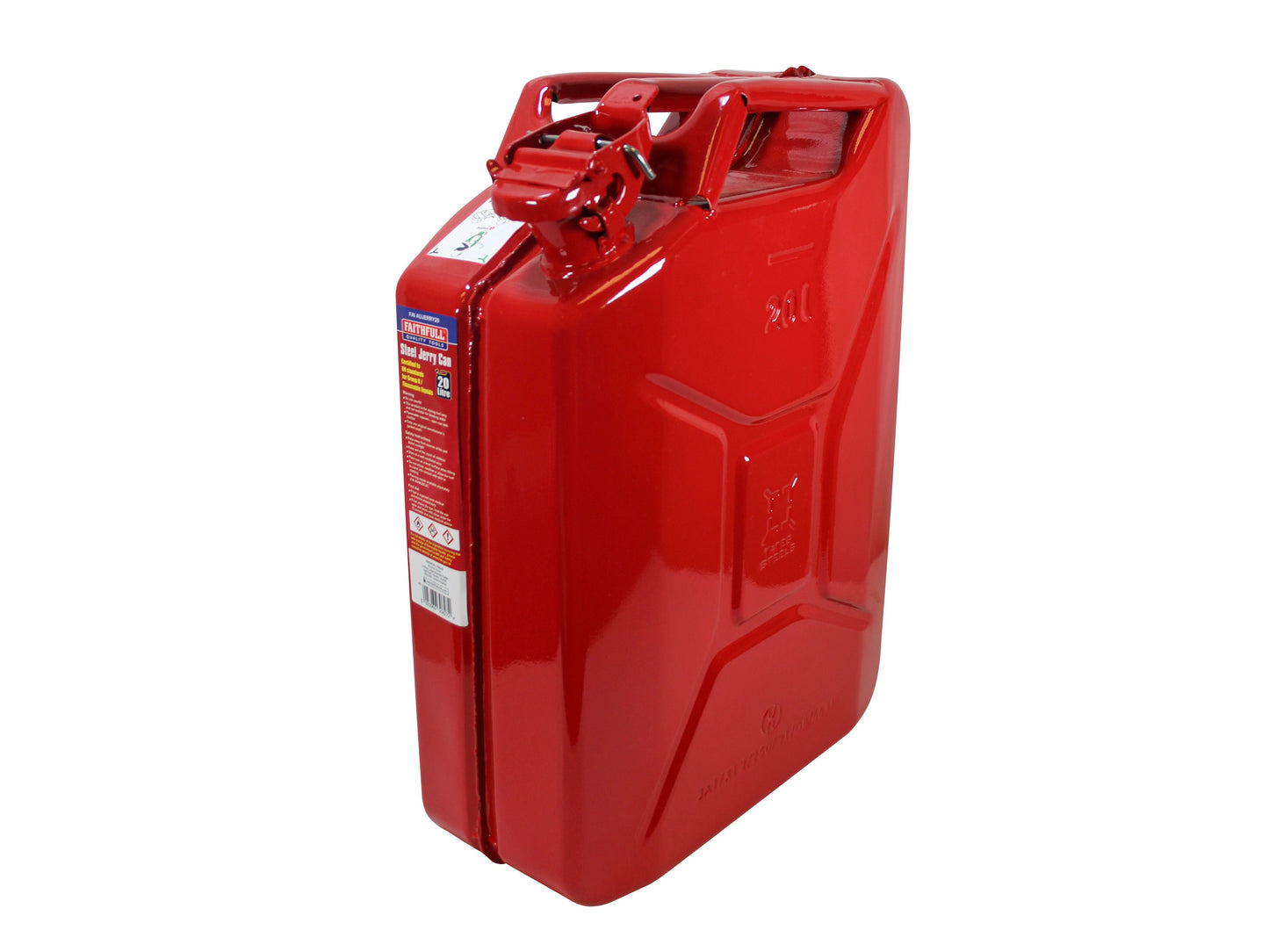 FAITHFULL FAIAUJERR20R STEEL JERRY CAN 20l RED