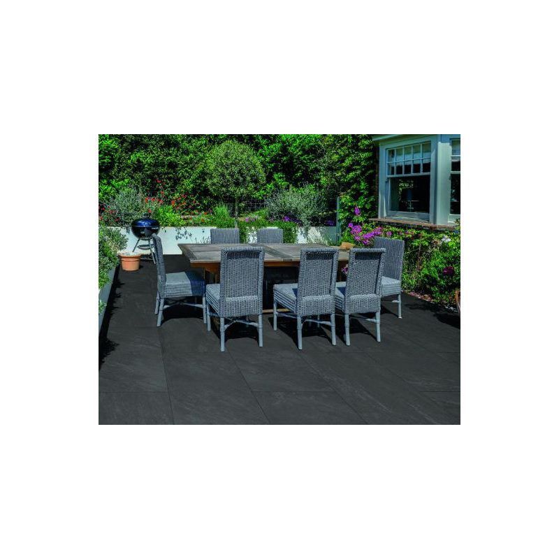BRADSTONE SERAMENO PORCELAIN PAVING 1000 x 500 x 20mm FLINT CHARCOAL 23396