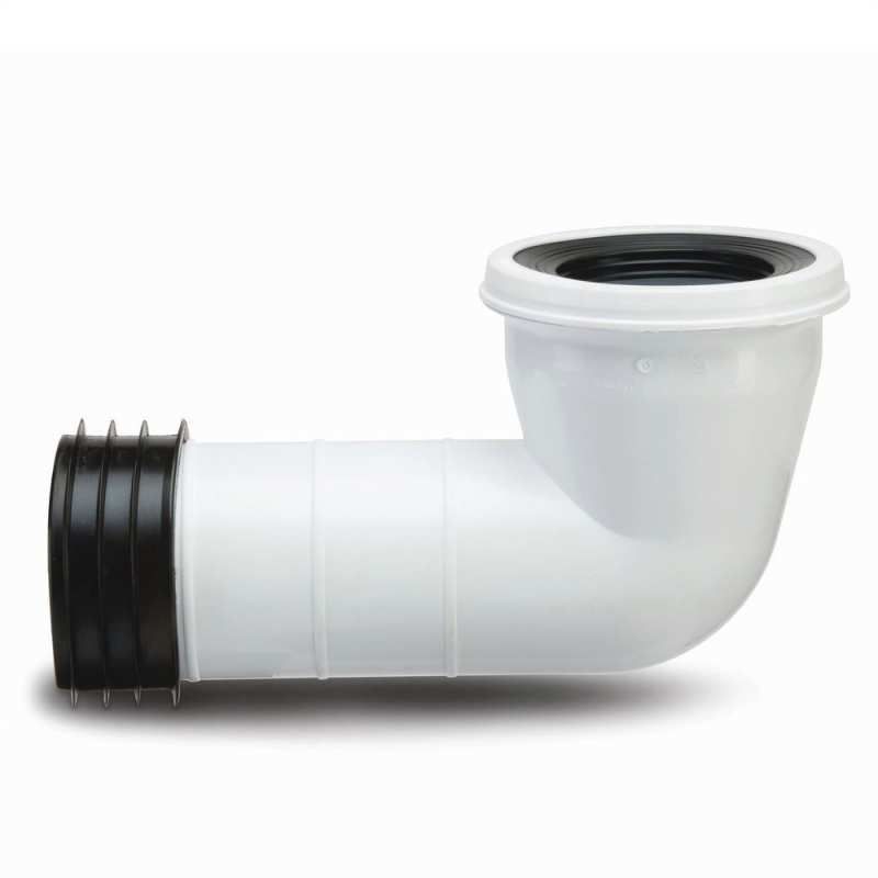 POLYPIPE KWIKFIT WC CONNECTOR 90deg x 110mm WHITE SK42