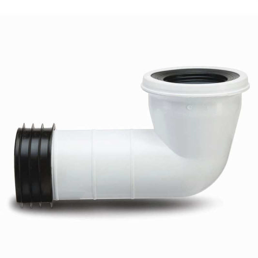 POLYPIPE KWIKFIT WC CONNECTOR 90deg x 110mm WHITE SK42
