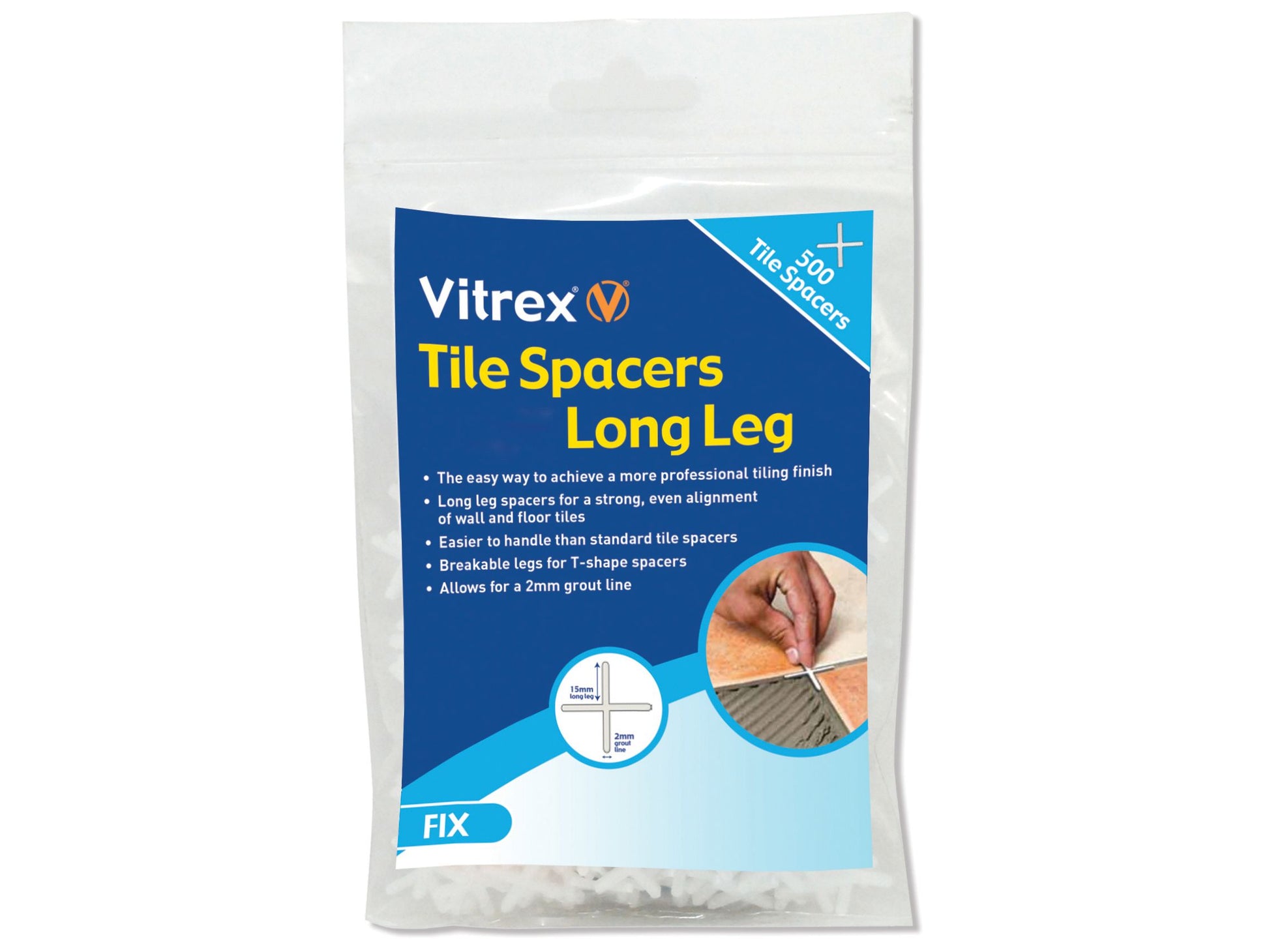 VITREX VIT LLS3500 LONG LEG TILE SPACER 3mm (PACK 500)