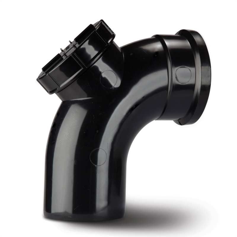 POLYPIPE SOIL ACCESS BEND 110mm x 92.5deg SB413 SB413B BLACK