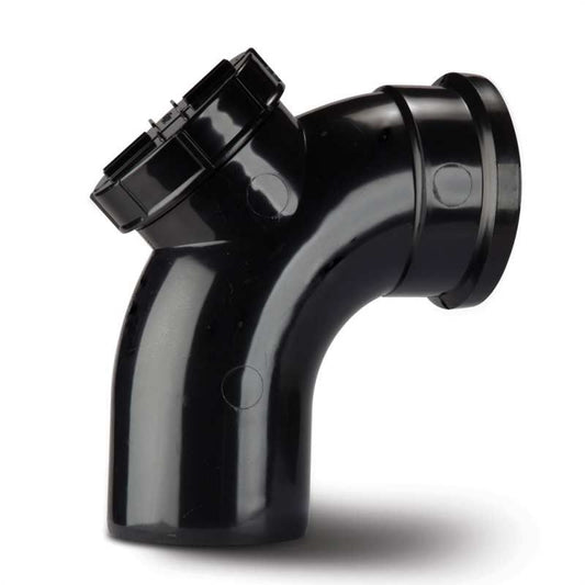POLYPIPE SOIL ACCESS BEND 110mm x 92.5deg SB413 SB413B BLACK