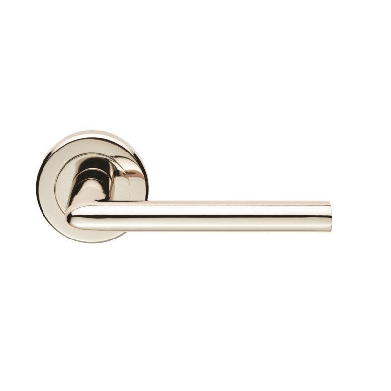 SEROZZETTA DIECI LEVER HANDLES ON ROUND ROSE PREPACK POLISHED NICKEL SZR010PN/RP