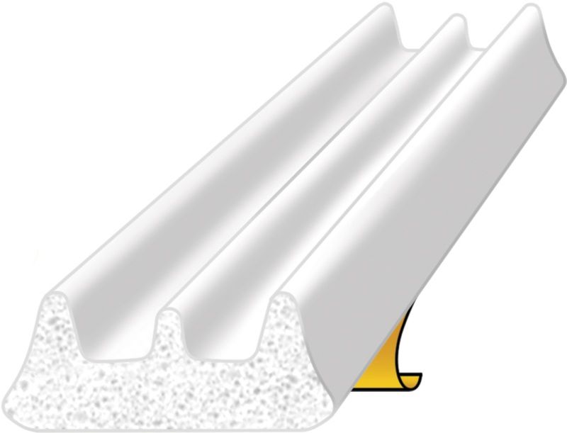 EXITEX ROLL OF E PROFILE SELF ADHESIVE DOOR SEAL STRIP 5M WHITE