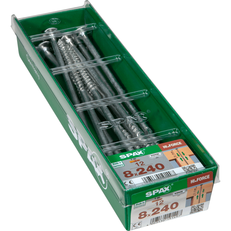 SPAX WIROX T-STAR PLUS T40 WASHER HEAD  SCREWS 8.0 x 240mm PACK 12 4251010802417