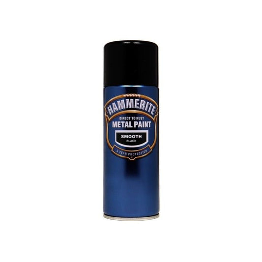 HAMMERITE 400ml AEROSOL SMOOTH DIRECT TO RUST METAL PAINT BLACK 5092965