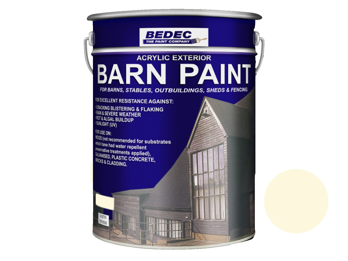 BEDEC SATIN BARN PAINT 20l MAGNOLIA BEDE2AVH003/54