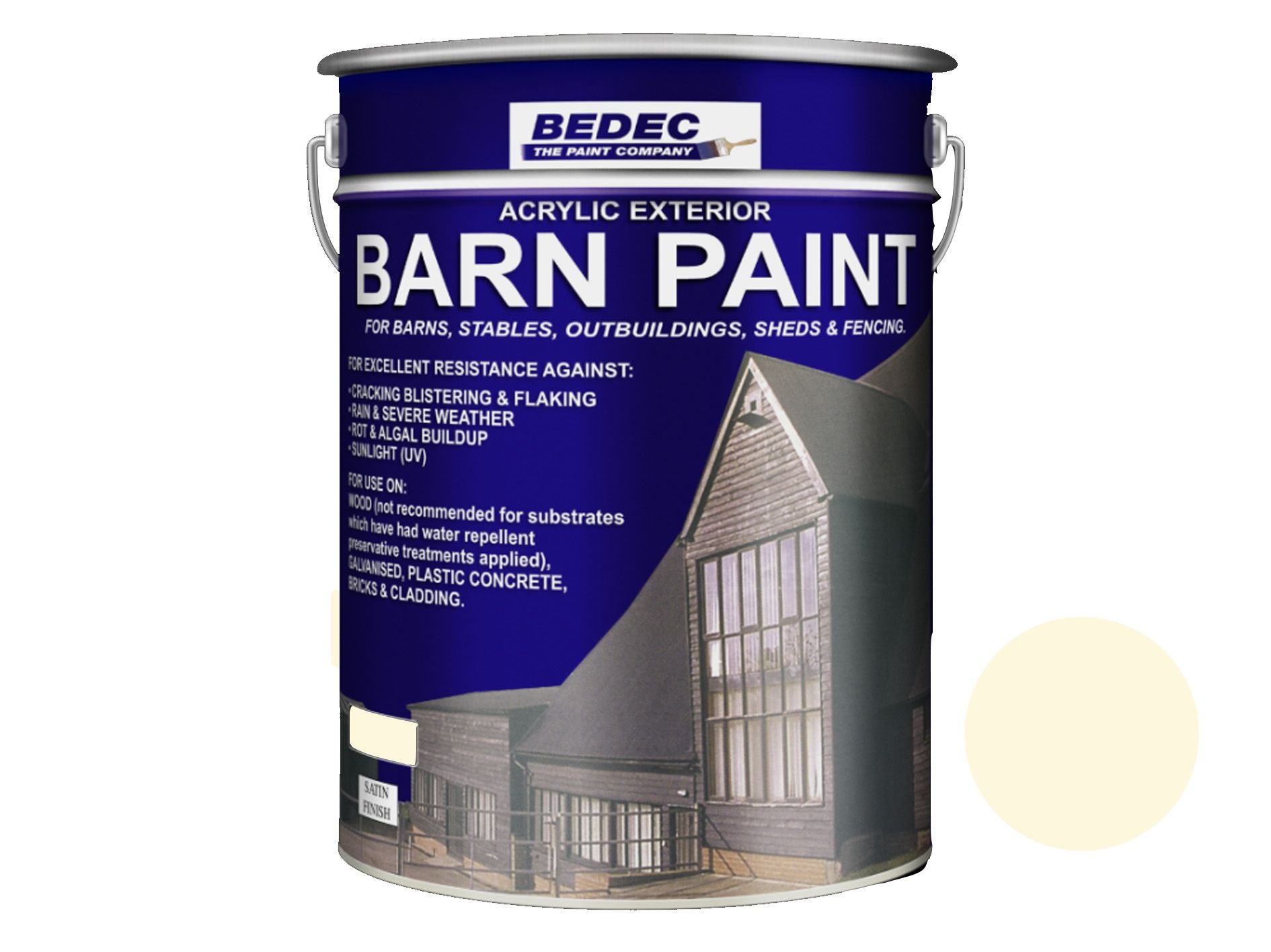 BEDEC SATIN BARN PAINT 20l MAGNOLIA BEDE2AVH003/54