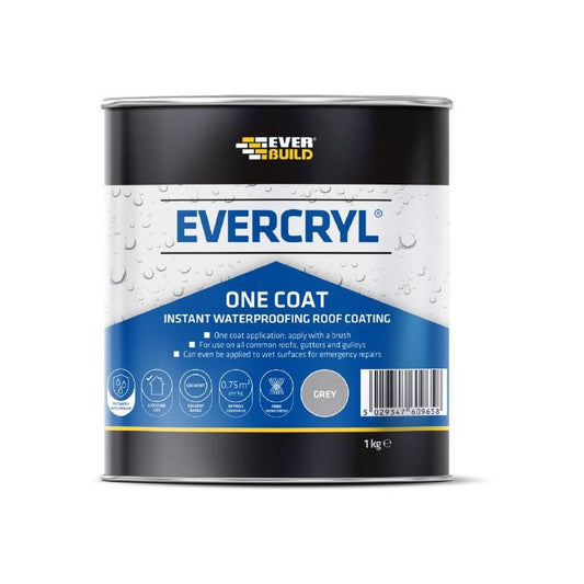 Everbuild Evercryl One Coat Instant 1Kg Grey EVCGY01