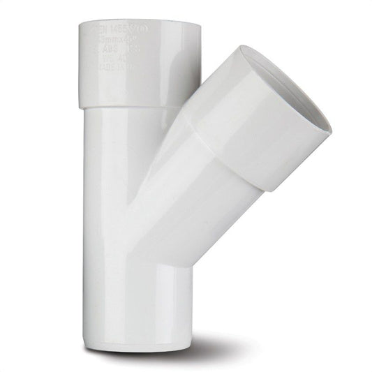 POLYPIPE ABS JUNCTION 40mm x 45deg WS40 WS40W WHITE