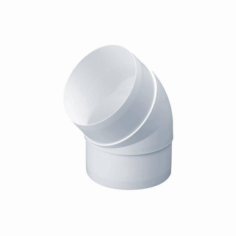 POLYPIPE DOMUS 40491 P/P ROUND 45deg BEND 100mm WHITE