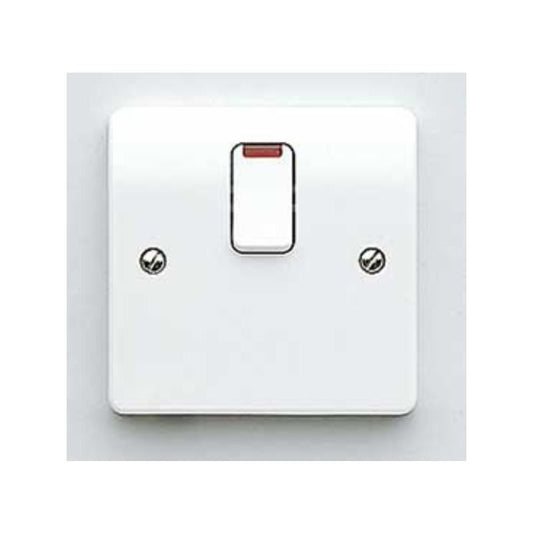 WEW DOUBLE POLE SWITCH WITH NEON & FLEX OUTLET 20a WHITE K5423WHI