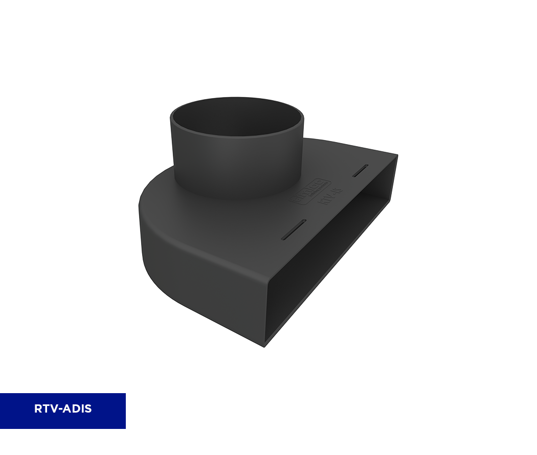 TIMLOC INLINE SLATE VENT ADAPTER BLACK RTV-ADIS