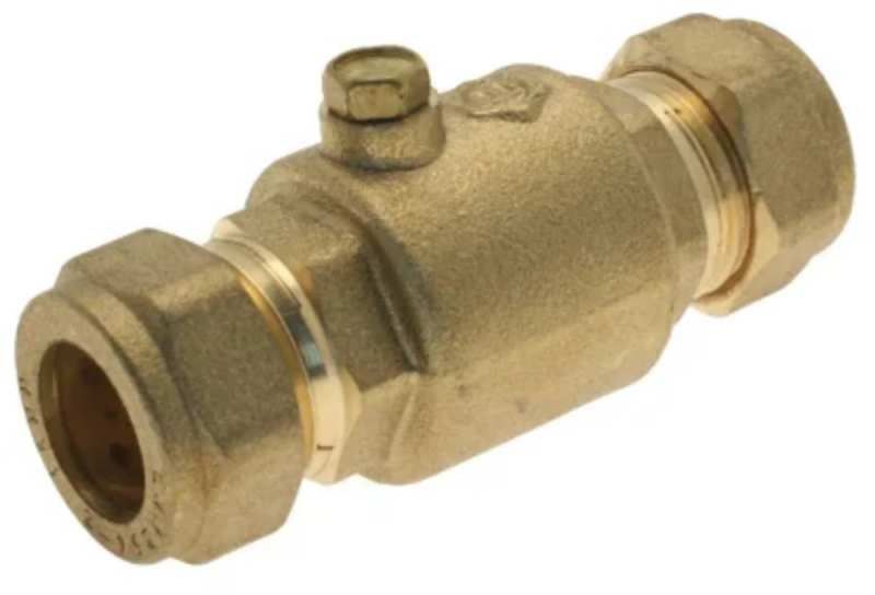 EMBRASS SINGLE CHECK VALVE BRASS 22mm WRAS 307612