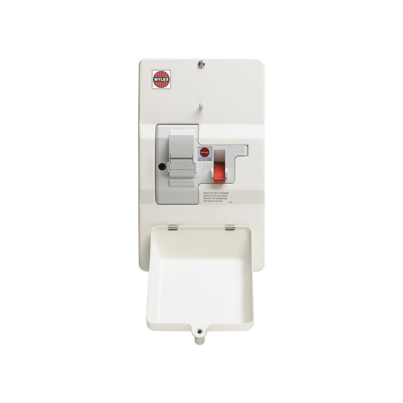 WYLEX DSF100M 2-POLE METAL ENCLOSED DOMESTIC SWITCH FUSE 100a WITH FUSE FITTED 100a