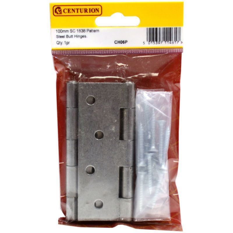 CENTURION CH06P SELF COLOUR 1838 PATTERN STEEL BUTT HINGE 100mm