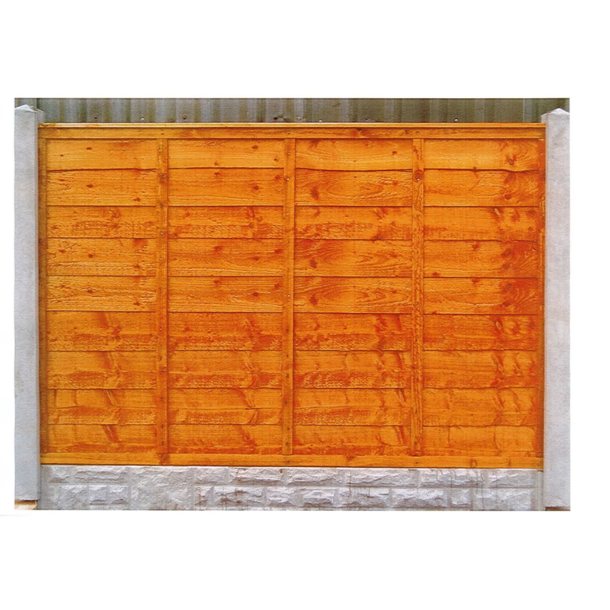 DENBIGH TIMBER WANEY LAP FENCE PANEL 6 x 6' APEX CAP WA6X6