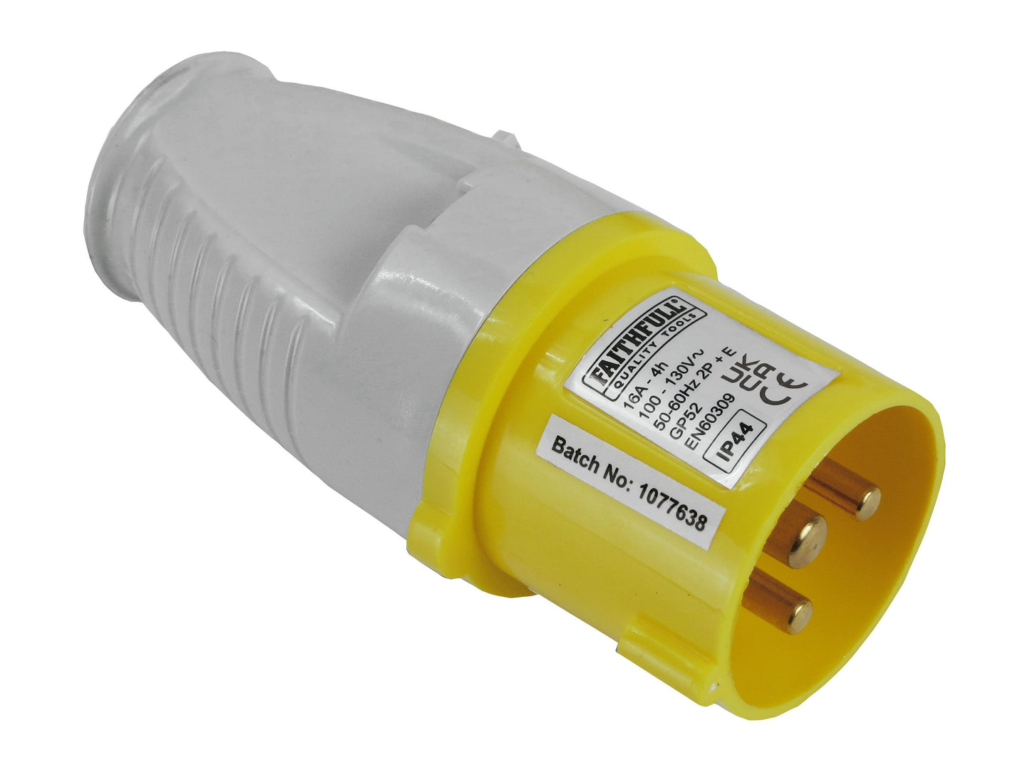 FAITHFULL FPPPLUG110 TRAILING LEAD PLUG 110v 16a YELLOW