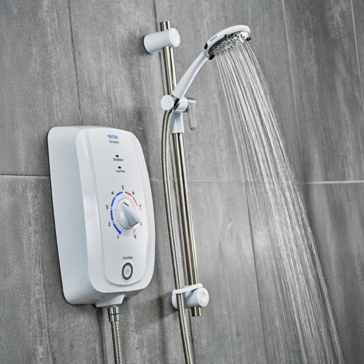 TRITON TEOMN81 OMNICARE THERMOSTATIC ELECTRIC SHOWER 8.5kw WHITE / CHROME
