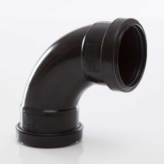 POLYPIPE PUSHFIT SWEPT BEND 50mm x 91.25deg WP52 WP52B BLACK