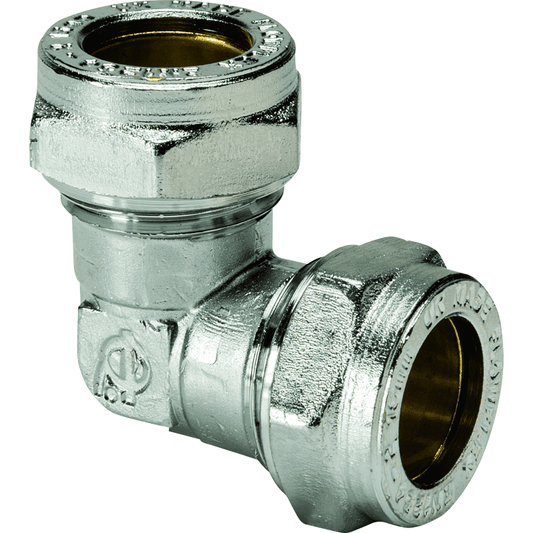 FLOWFLEX CHROME COMPRESSION EQUAL ELBOW 22mm P801CP.08