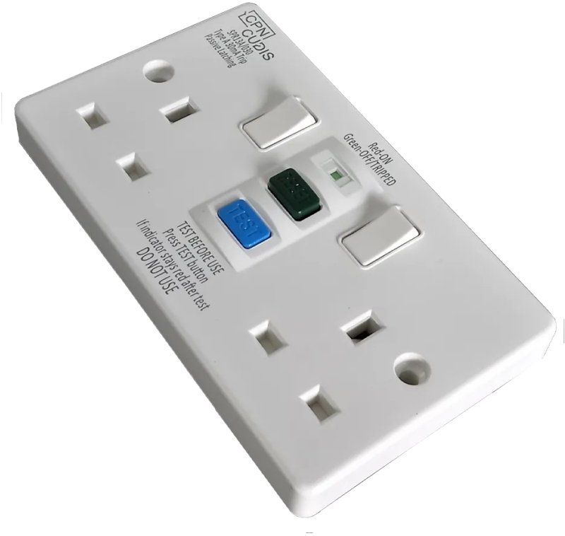 CUDIS 2-GANG RCD PVC SWITCHED SOCKET TPR13A/030