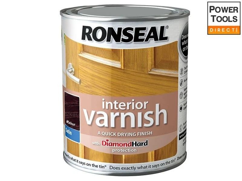 RONSEAL INTERIOR COLOURED VARNISH 750ml SATIN WALNUT 36841