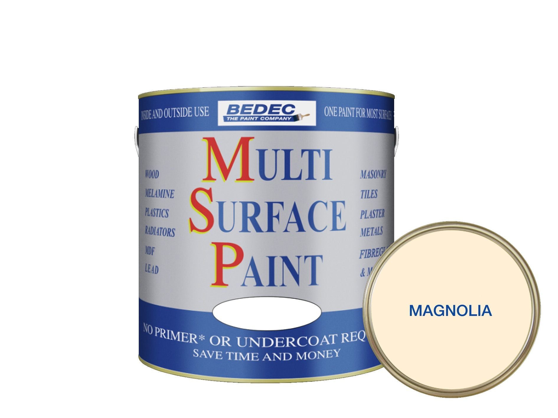 BEDEC SOFT SATIN MULTI SURFACE PAINT 2.5l MAGNOLIA BEDE2KBH003/70