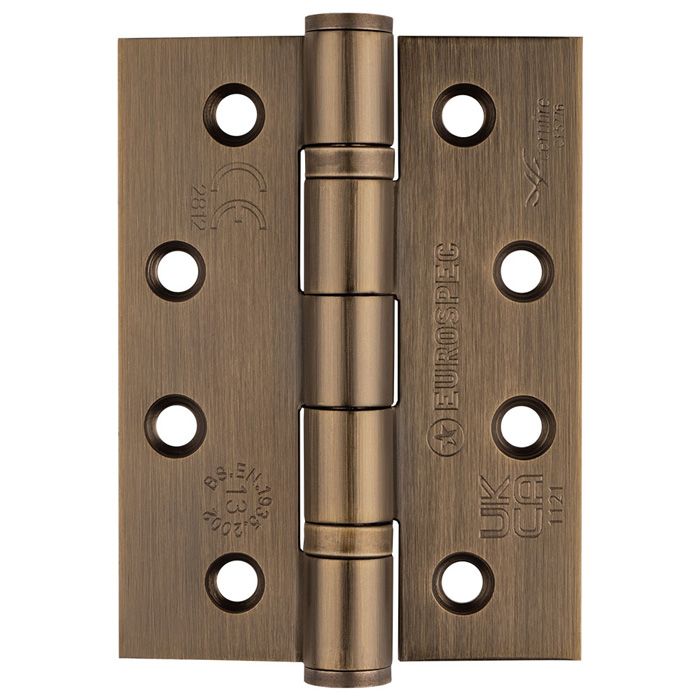 102 x 76mm BALL BEARING HINGE GRADE 13 ANTIQUE BRASS HIN1433P/13AB/RP