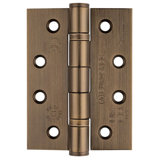 102 x 76mm BALL BEARING HINGE GRADE 13 ANTIQUE BRASS HIN1433P/13AB/RP